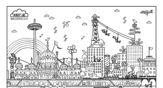 Brighton Colouring Sheet designed by Lauren Nickless